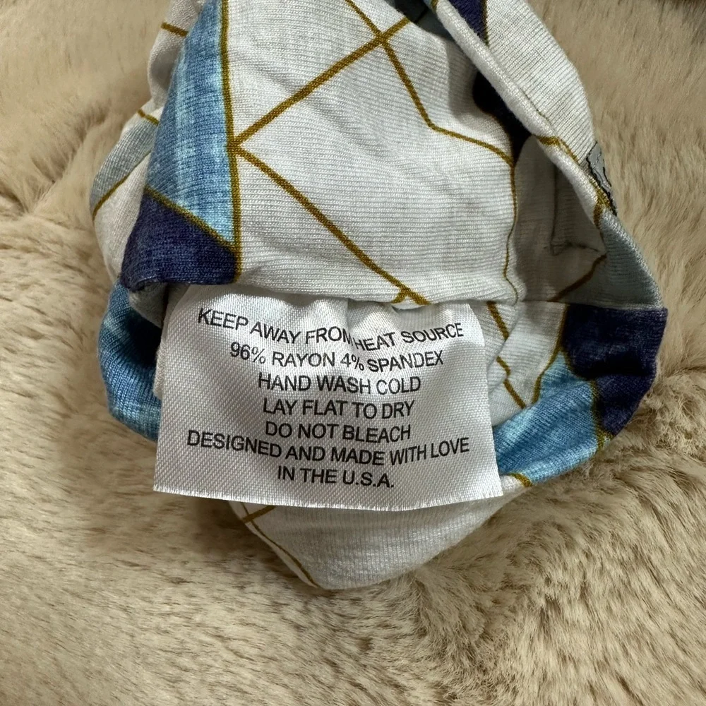 Milk Snob Geometric Blue and Gold Baby Hat
